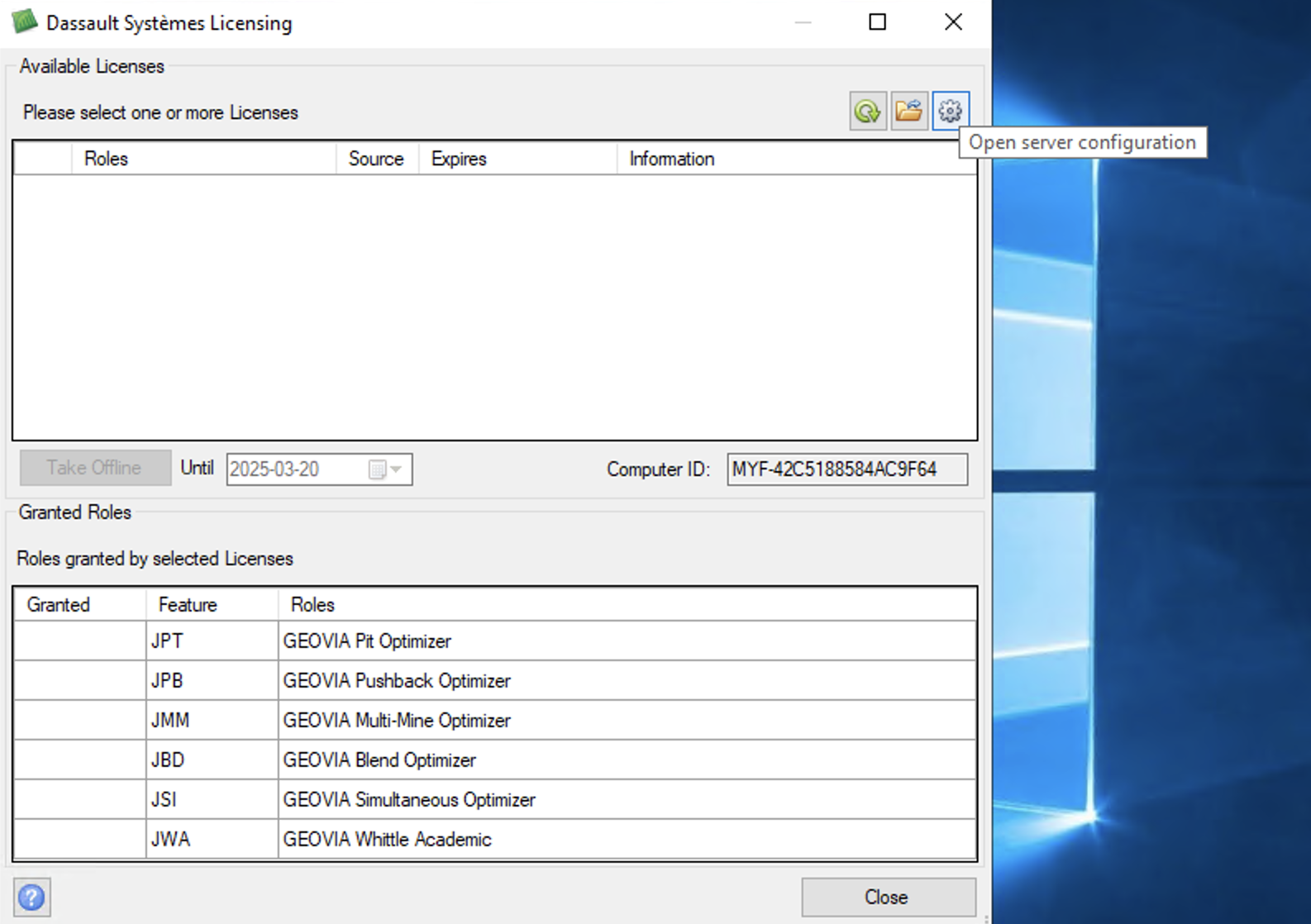 Open Server Configuration