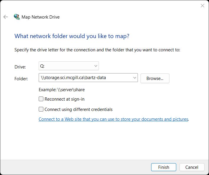 Map Network Drive Dialogue